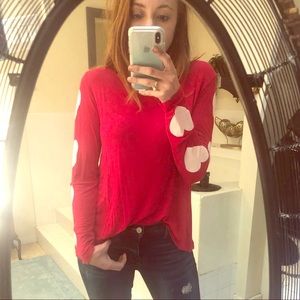 Boutique red long sleeved heart shirt